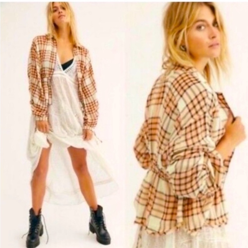 NWOT-Free People Pacific Dawn Snap Blouse